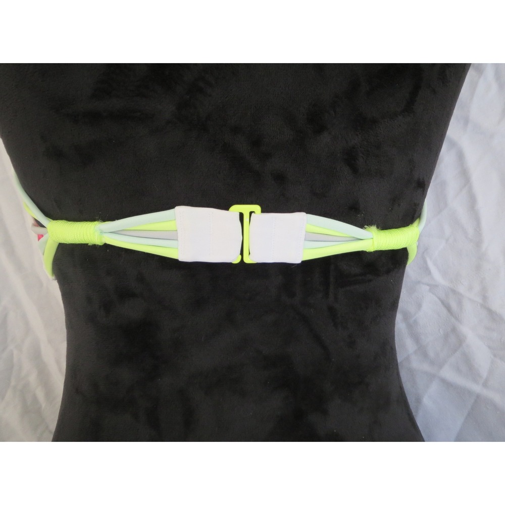 Women's Victoria Secret White Strapless Bikini Top Neon Strappy 34DD‎ - Picture 4 of 6